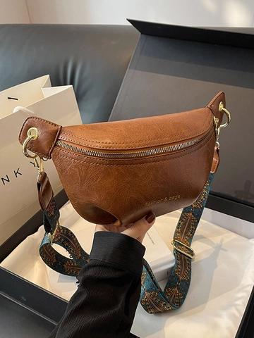 Borsa da Petto Vintage in Pelle PU da Donna Con Tracolla Larga Etnica Borsa a Sella Retro Borsa a Tracolla Marsupio Grande