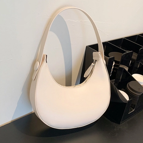 Borsa Hobo a Mezzaluna in Pelle PU Minimalista per Donna Borsa a Tracolla Sottobraccio Vintage per il Pendolarismo Quotidiano