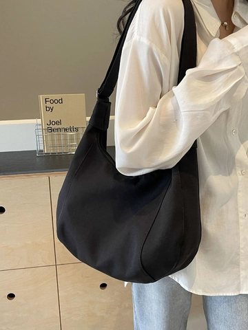 Bolso Hobo de Tela Oxford Grande para Mujer Estilo Coreano Color Sólido Nylon Tote Hombro Bolso Bandolera Urbano Minimalista Mano