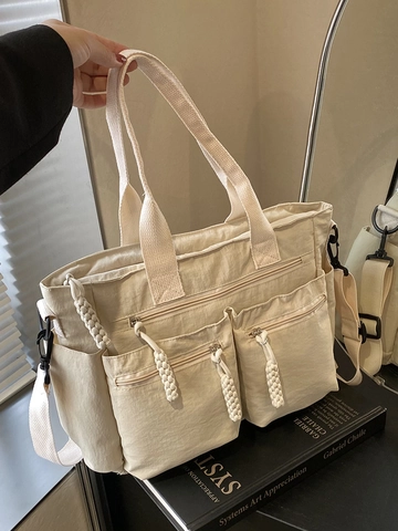Borsa Tote in Nylon Multitasche Grande Capacità Stile Giapponese Borsa a Tracolla Casual per Donna Uomo