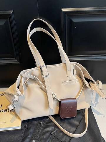 Borsa Tote in Pelle PU di Grande Capacità Minimalista Rétro per Donna Versatile Borsa a Tracolla Pendolare Con Pochette
