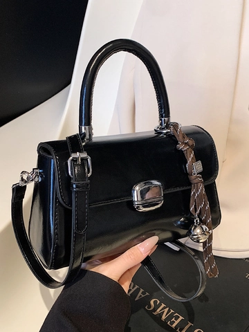 Borsa Quadrata a Mano in Pelle PU Retrò da Donna Con Chiusura in Metallo Tracolla Regolabile Casual Pendolarismo Borsa a Tracolla