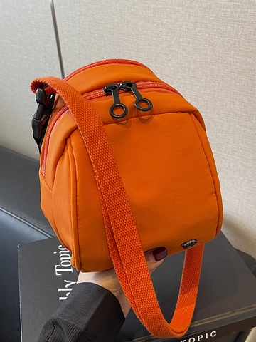 Bolso Bandolera de Lona Ligera para Mujer Tendencia Callejera Informal Bolso Tote Pequeño Con Correa Ajustable