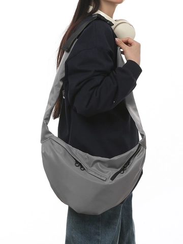 Japanese Style Unisex Nylon Dumpling Bag Large Capacity Crossbody Bag For Casual Travel Daily Commuting Minimalist Shoulder Bag