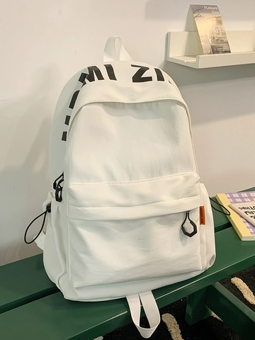 Mochila de Nailon Casual para Mujer Estilo Bosque Ligera Impermeable Gran Capacidad Bolsa Escolar para Estudiantes Viaje Estampado de Alfabeto
