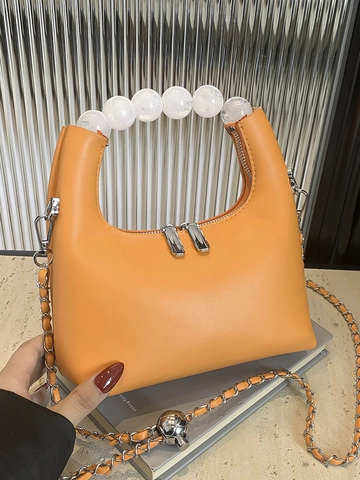 Nuovo Stile Cinese Borsa Dumpling Con Manico Di Perline Donna In Pelle PU Tracolla Catena Moda Hobo Borsa A Mano