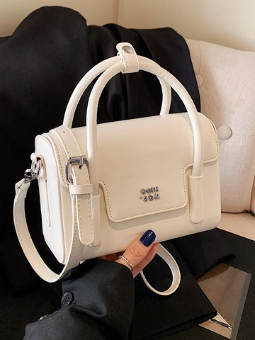 Borsa Quadrata Piccola in Pelle PU Cerata Vintage per Donna Borsetta Minimalista Borsa a Tracolla con Tracolla Regolabile