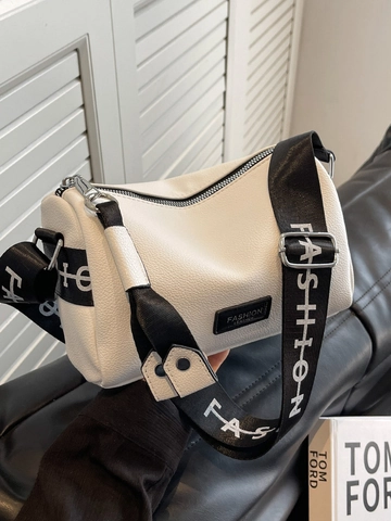 Borsa Boston da Donna in Pelle PU Tracolla Larga con Stampa di Lettere Borsa a Tracolla Moda Casual Viaggio Pendolare Borsa a Spalla