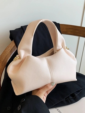 Mode PU Leer Wolktas Voor Dames Geplooid Eenvoudige Schoudertas Elegante Stedelijke Woon Werkverkeer Tas Veelzijdige Tote