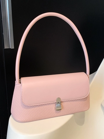 Borsa da Donna in Pelle PU Patchwork in Stile Coreano Borsa a Tracolla Minimalista Con Chiusura Argento Borsa a Mano Pendolare