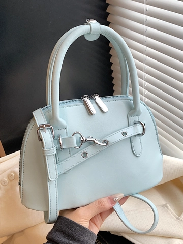 Borsa a Conchiglia Moda Donna Design di Nicchia Borsa a Mano in Pelle PU Doppia Cerniera Borsa a Tracolla Pendolare Quotidiana