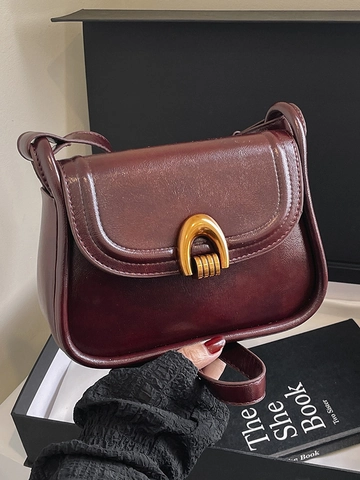 Franse Retro Minimalistische Zadeltas Voor Vrouwen PU Leer Schoudertas Goud Paardenbit Gesp Flap Woon Werk Tas