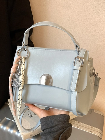 Women Korean Style Minimalist PU Leather Crossbody Bag Fashion Solid Color Flap Tote Bag With Silver Metal Lock Clasp Daily Commute Shoulder Bag For Women