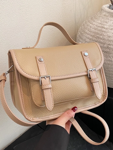 Vintage PU-Leder Umhängetasche Für Damen Litschitextur Kleine Quadratische Flap Handtasche Mit Verstellbarem Riemen Alltags-Pendeltasche