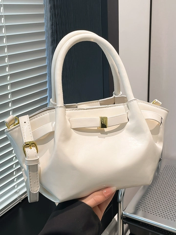 Fashion Oil Wax PU Leather Pleated Bucket Bag For Women Unique Design Versatile Crossbody Handbag With Adjustable Strap