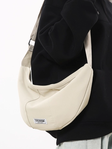Borsa a Tracolla Minimalista in Nylon a Mezzaluna Grande Capacità Leggera Borsa Dumpling per Donna Uomo Casual Borsa Viaggio
