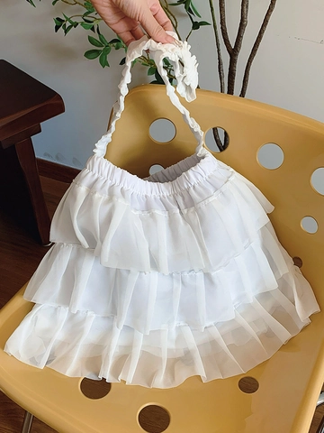Balletcore Ruffle Cake Rok Tote Bag Grote Capaciteit Geplooid Stof Schoudertas Voor Vrouwen Zoet Esthetisch Casual Boodschappentas