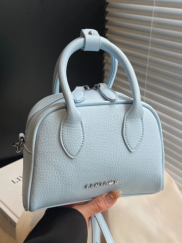 Luxuriöse Damen Boston Tasche Aus PU-Leder Mit Litschimuster Minimalistische Handtasche Umhängetasche Für Den Pendlerverkehr
