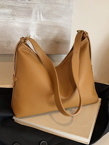 Bolso Bandolera Hobo de Cuero PU de Gran Capacidad para Mujer Moda Bolso Tote Minimalista Granulado Bolso de Hombro Versátil