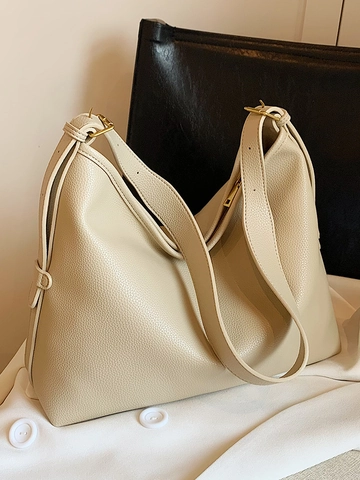 Bolso Bandolera Hobo de Cuero PU de Gran Capacidad para Mujer Moda Bolso Tote Minimalista Granulado Bolso de Hombro Versátil