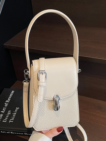 Französische Minimalistische Damen Mini Umhängetasche Schick PU Leder Gewebtes Patchwork Handy Tasche Kleine Quadratische Handtasche