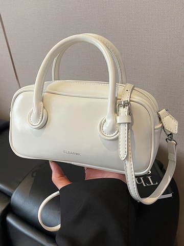 Women's Fashion Boston Handbag PU Leather Shoulder Bag With Heart Pendant Small Pillow Crossbody Bag Daily Satchel Purse