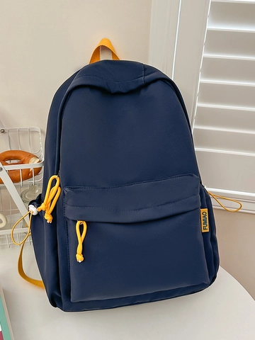 Mochila de Nailon Casual de Estilo Japonés Gran Capacidad Impermeable Mochila Escolar Para Estudiantes Unisex Color de Contraste