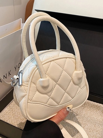 Mode Gesteppte Boston Handtasche PU Leder Raute Umhängetasche Einfache Vielseitige Kleine Schultertasche Für Damen Casual