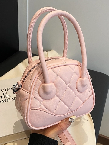 Mode Gesteppte Boston Handtasche PU Leder Raute Umhängetasche Einfache Vielseitige Kleine Schultertasche Für Damen Casual