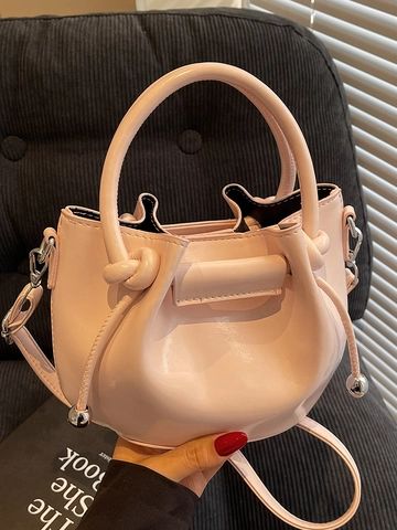 Koreanische Minimalistische Falten PU Leder Eimertasche Für Damen Mode Ölwachs Textur Handtasche Umhängetasche Pendeln Täglich