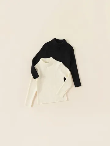 Maglione per Bambini a Lupetto in Maglia a Coste Tinta Unita Pullover a Maniche Lunghe in Morbida Viscosa Mista per Bambini Ragazzi Ragazze