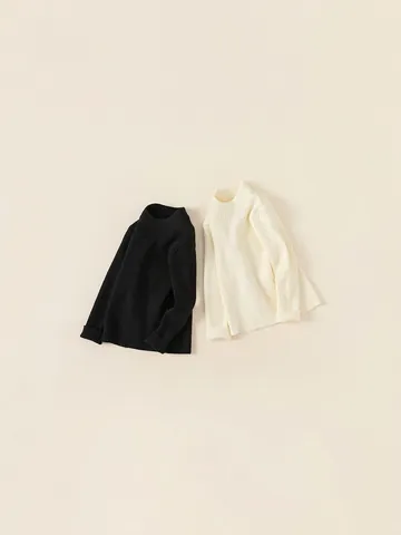Maglione per Bambini a Lupetto in Maglia a Coste Tinta Unita Pullover a Maniche Lunghe in Morbida Viscosa Mista per Bambini Ragazzi Ragazze