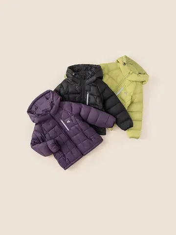 Boys Hooded White Duck Down Jacket Winter Warm Mid-Long Coat Solid Color Quilted Thickened Outerwear For Outdoor Kids Clothing