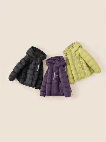 Boys Hooded White Duck Down Jacket Winter Warm Mid-Long Coat Solid Color Quilted Thickened Outerwear For Outdoor Kids Clothing