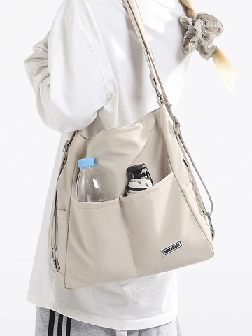 Borsa Tote in Nylon di Grande Capacità alla Moda Borsa a Spalla Semplice a Tracolla per Uomo Donna Studenti Pendolari Giornaliera