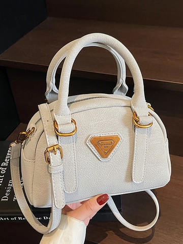 Minimalistische Stedelijke Boston Tas Voor Dames PU Leer Handtas Met Verstelbare Riem Dagelijks Woon-werkverkeer Crossbody Tas Mode
