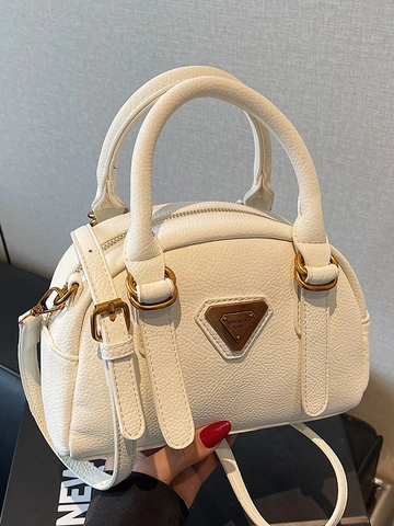 Minimalistische Stedelijke Boston Tas Voor Dames PU Leer Handtas Met Verstelbare Riem Dagelijks Woon-werkverkeer Crossbody Tas Mode