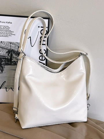 Dames Vintage PU Leer Tote Bag Grote Capaciteit Schoudertas Minimalistisch Woon-werkverkeer Hobo Handtas Rugzak
