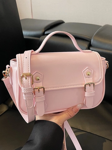 Sac Messager en Cuir PU Style Britannique Vintage Sacoche Femme Rétro Petit Sac Carré Bandoulière Sac à Main Pour Navette Quotidienne