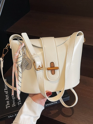 Damen Eimer Tasche Im Koreanischen Stil Aus PU Leder Elegant Einfarbig Vielseitige Schultertasche Umhängetasche Handtasche