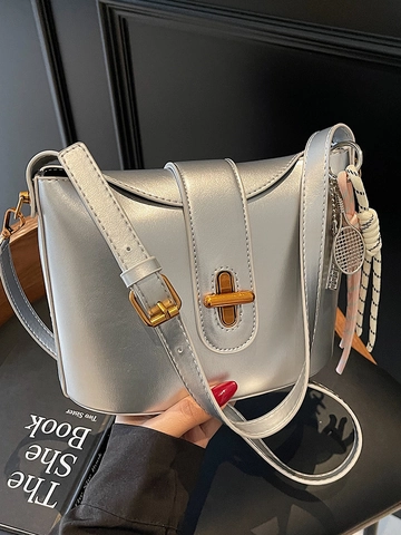 Damen Eimer Tasche Im Koreanischen Stil Aus PU Leder Elegant Einfarbig Vielseitige Schultertasche Umhängetasche Handtasche