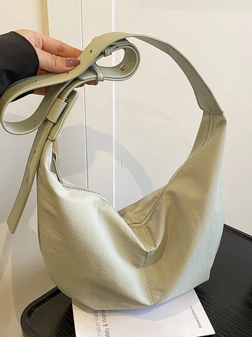 Bolso Bandolera Hobo Sencillo de Cuero PU Casual para Mujer Bolso Dumpling Ligero Color Sólido Bolso de Viaje Estilo Urbano