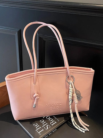 Bolso Cubo de Cuero PU para Mujer Gran Capacidad Minimalista Color Sólido Axila Bolso de Hombro Moda Estilo Coreano Tote