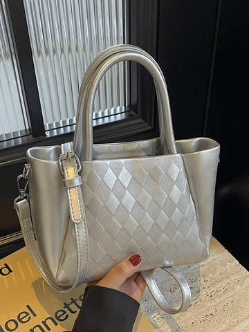 Borsa a Secchiello Trapuntata da Donna in Pelle PU Borsa a Mano a Tracolla Con Tracolla Staccabile Elegante Borsa da Pendolare Quotidiana