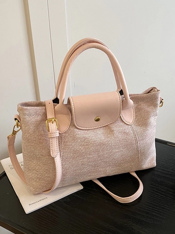 Borsa a Mano da Donna in Pelle PU Minimalista Urbana con Impunture Borsa Tote con Tracolla Regolabile Borsa a Tracolla Casual di Grande Capacità