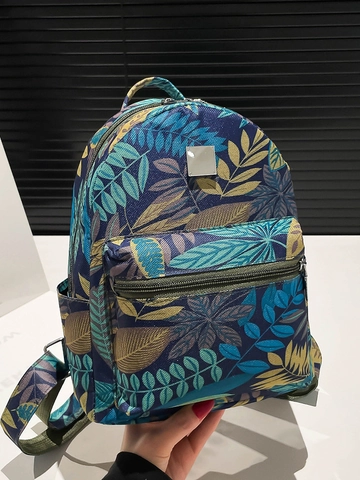 Zainetto Mini da Donna alla Moda con Stampa Zaino in Tessuto Piccolo Stile Coreano Versatile con Motivo Leopardato Zebra Mimetico Foglia