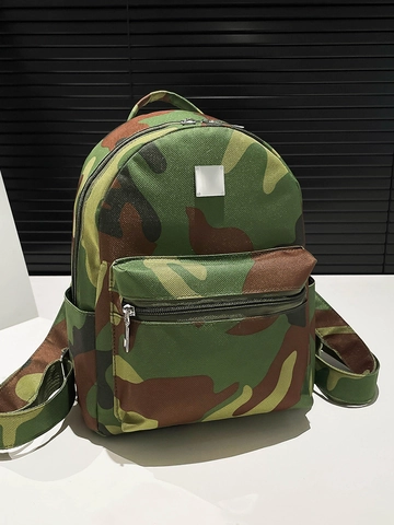 Zainetto Mini da Donna alla Moda con Stampa Zaino in Tessuto Piccolo Stile Coreano Versatile con Motivo Leopardato Zebra Mimetico Foglia