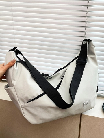 Bolso Bandolera de Nailon de Gran Capacidad para Mujer Bolso de Mensajero Ligero Casual Viaje Color Sólido