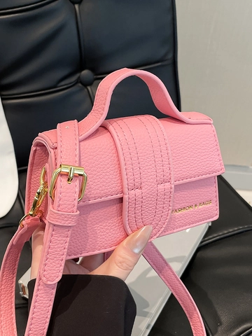 Vintage Women Mini Crossbody Bag Lychee Texture PU Leather Small Square Handbag With Adjustable Strap Golden Hardware Purse