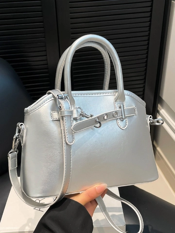 Bolso de Mano para Mujer de Cuero PU con Cera de Aceite de Estilo Coreano Bolso Bandolera Sencillo de Color Sólido con Correa Ajustable